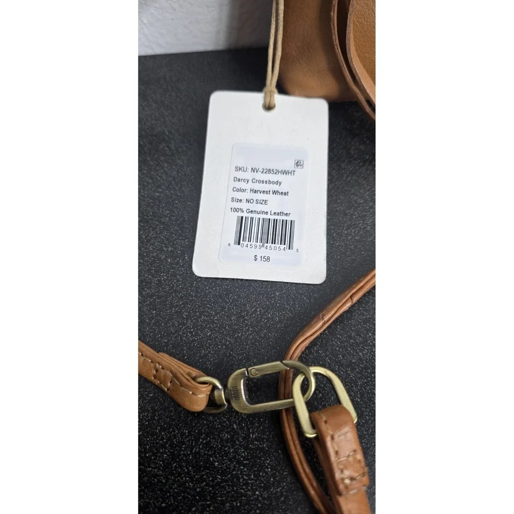 New HOBO‎ Darcy Adjustable Brown Leather Crossbody Harvest Wheat Boho Purse Bag